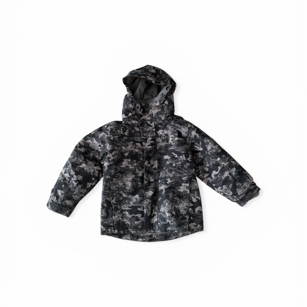 Youth Columbia Black and Gray Camo Hooded Jacket